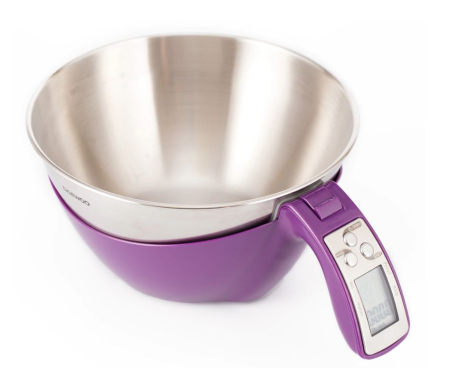 Cantar de bucatarie Daewoo DKS45P, 5 kg, 1 g, 2 baterii, 1 valori masurate, electronic, lcd, grame unitate masura, Mov [3]