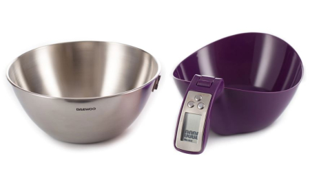 Cantar de bucatarie Daewoo DKS45P, 5 kg, 1 g, 2 baterii, 1 valori masurate, electronic, lcd, grame unitate masura, Mov [1]