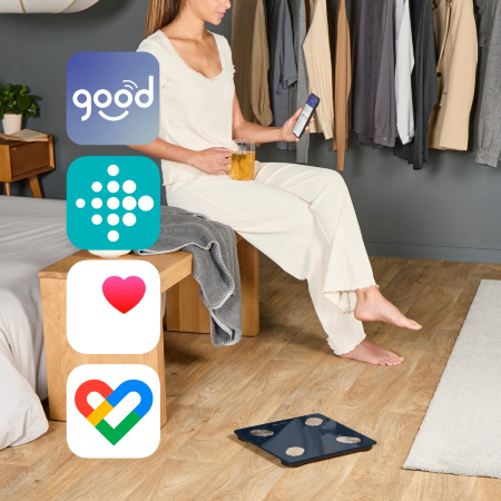 Cantar inteligent Tefal Goodvibes Life+ BM9720F0, greutate maxima 180 kg, 15 indicatori de masurare, sincronizare cu aplicatia Google Fit, Apple Healt [3]