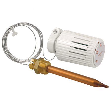 Robineti si accesorii calorifere - Cap termostat Giacomini R462LX011, cu capilar si piulita, 1/2” filet exterior, reglaj 20÷70 °C