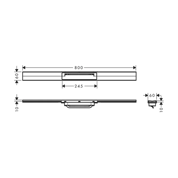 Capac pentru rigola de dus Hansgrohe RainDrain Flex 80 cm inox periat ajustabila [1]