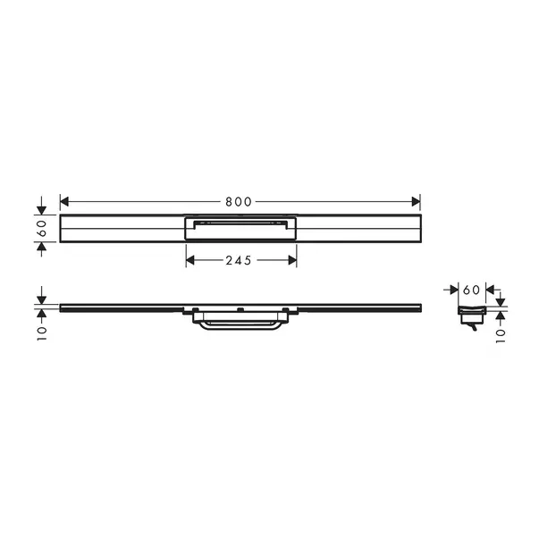 Capac pentru rigola de dus Hansgrohe RainDrain Flex ajustabil negru - crom periat 80 cm [1]