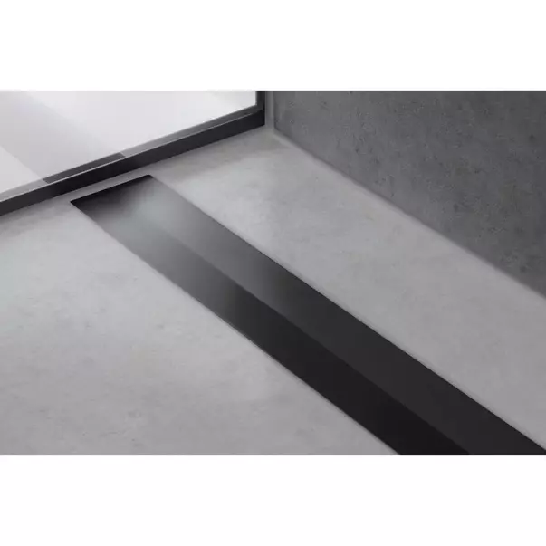 Capac pentru rigola de dus Hansgrohe RainDrain Flex ajustabil negru mat 80 cm [1]