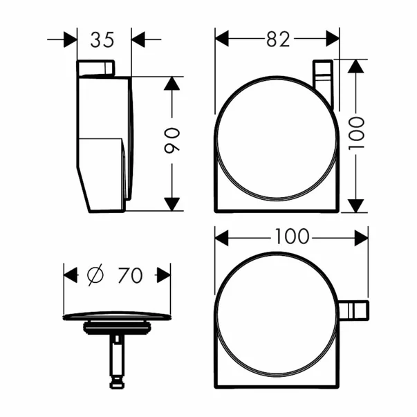 Capac sifon si preaplin Hansgrohe Exafill S crom [2]
