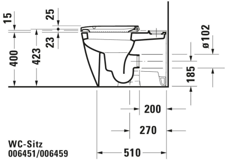 Capac WC Duravit 0064590000, Happy D.2, pentru wc, capac softclose, eliberare rapida, suprafata antiaderent, alb [20]