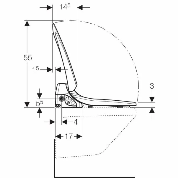 Capac wc Geberit Aquaclean 4000 cu functie de bideu alb alpin [2]