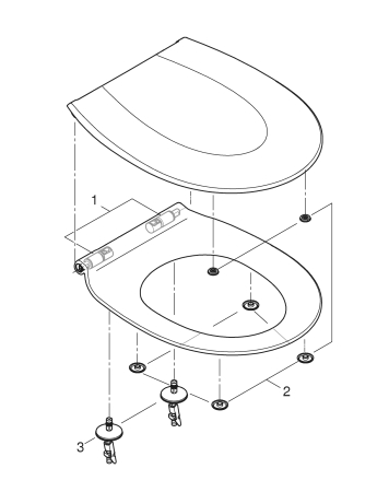 Capac WC Grohe 39898000, 449 mm, 364 mm, 1 functii speciale, capac softclose, suprafata antiaderent, Alb [11]