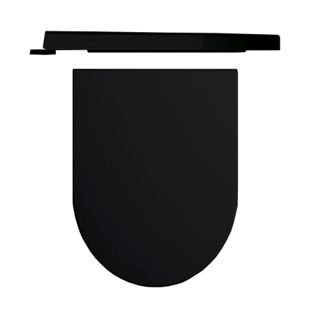 Baie - Capac WC, Hatria, Fusion/Futura, cu soft close si quick release, negru mat