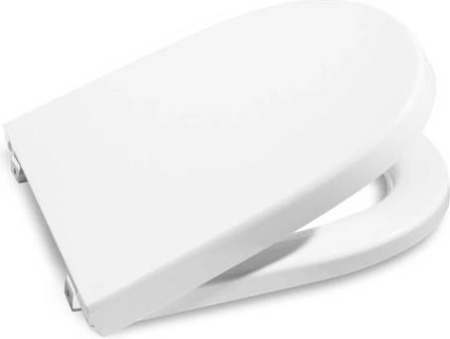 Baie - Capac WC Roca A8012A200B, 447 mm, 367 mm, 1 functii speciale, capac softclose, oval, duroplast, eliberare rapida, Alb
