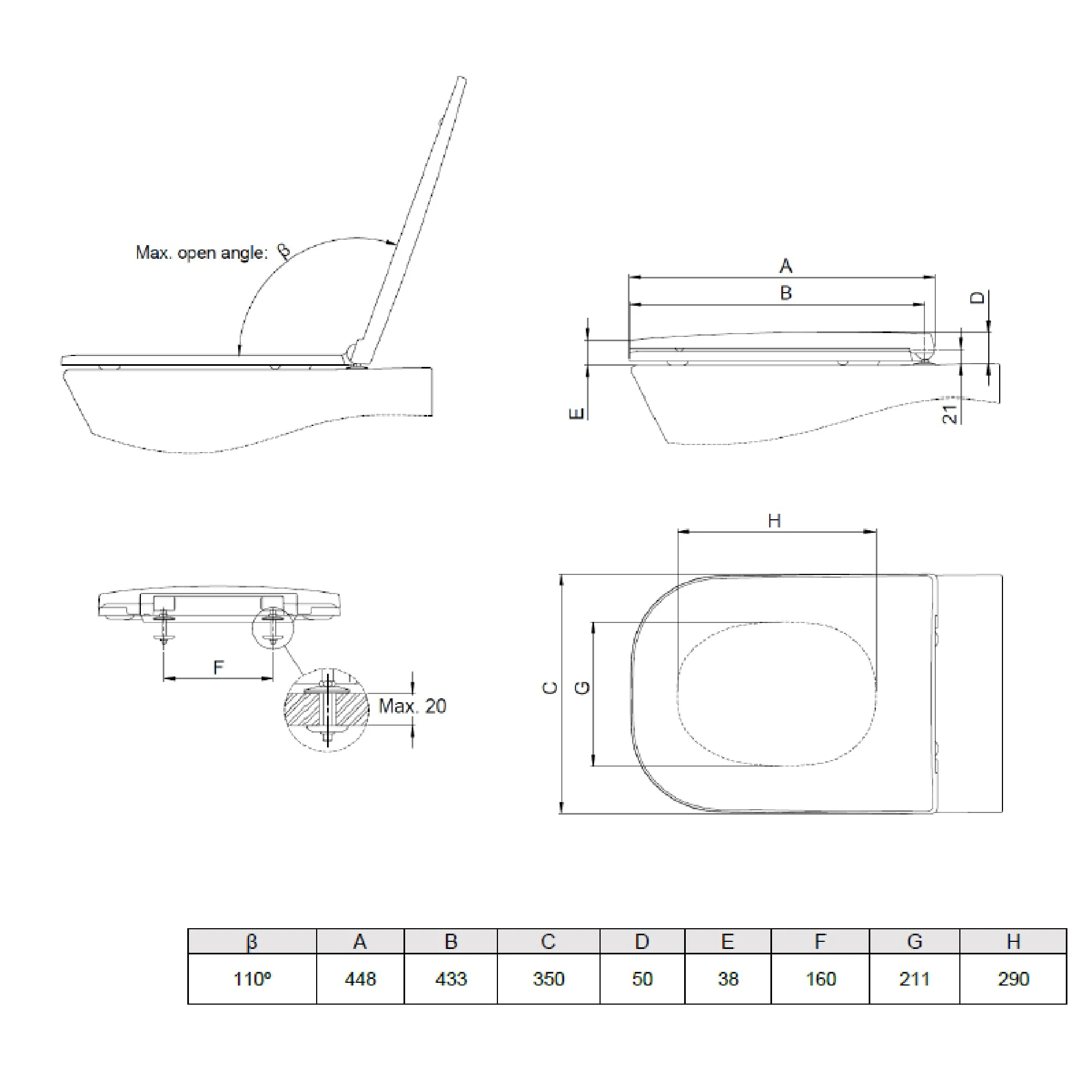 Capac WC Roca A801482211, The Gap, pentru wc, capac softclose, slim, eliberare rapida, suprafata antibacteriana, alb [4]