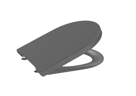 Baie - Capac WC Roca A80152C64B, 415 mm, 374 mm, 1 functii speciale, capac softclose, suprafata antiaderent, Antracit