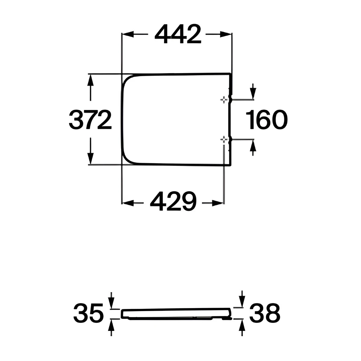 Capac WC Roca A80153200B, 442 mm, 372 mm, 1 functii speciale, capac softclose, suprafata antiaderent, Alb [6]
