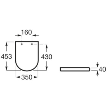 Capac WC Roca A801D12003, 453 mm, 350 mm, 1 functii speciale, capac softclose, suprafata antiaderent, Alb [1]
