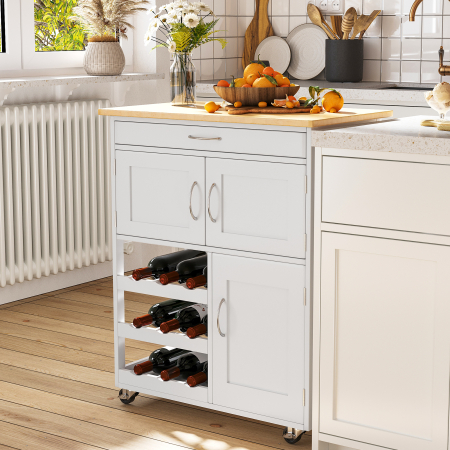  carucior bucatarie, suport pentru sticle, 67x37x87cm [4]