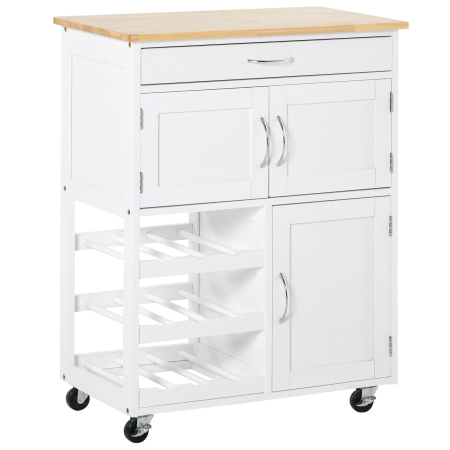 Dulapuri si rafturi depozitare -  carucior bucatarie, suport pentru sticle, 67x37x87cm