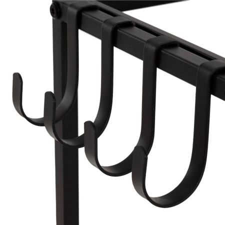 Carucior mobil pentru scule si unelte de gradina cu 3 rafturi, organizator metalic cu roti, 66x40x96 cm, negru [13]