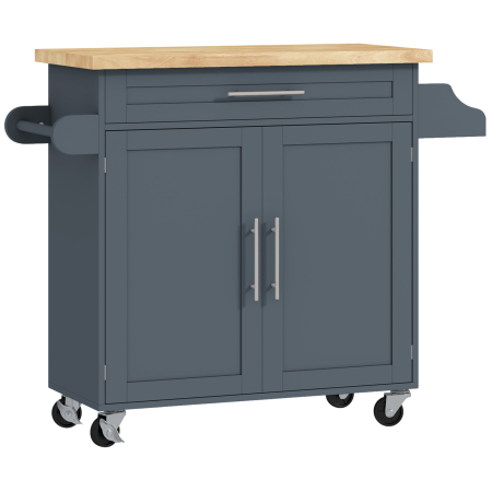 Bucatarie -  Carucior Multifunctional de Bucatarie cu Sertar, Roti, Suport pentru Condimente si Dulapior, 109x40x89 cm, Gri