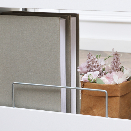  Carucior multifunctional pentru economisirea spatiului pentru baie si bucatarie, carucior din lemn MDF cu roti pivotante si maner, 42,5x20,3x66,7cm, alb [8]