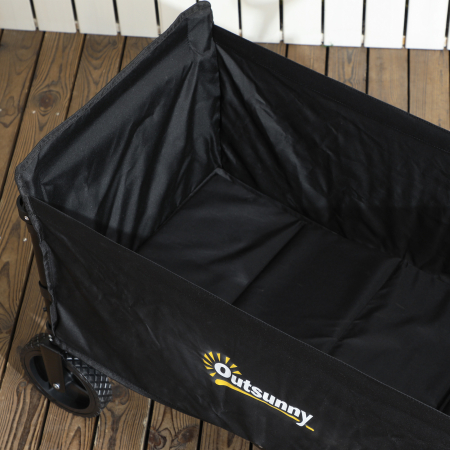 Carucior Pliabil pentru Gradina cu Roti si Maner Reglabil,  90x48x62 cm, Negru [8]