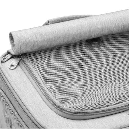 Carucior tip troller pentru transport animale, dublu cu 2 compartimente separate, maxim 22 kg, 55x34x26 cm, gri [9]