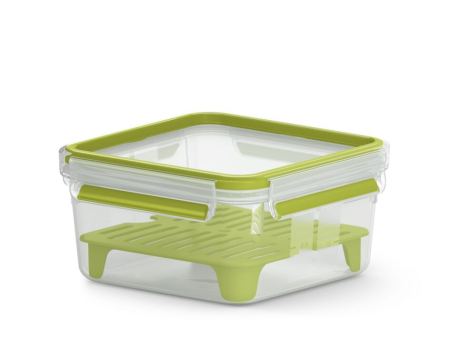 Ustensile bucatarie - Caserola MasterSeal ToGo 1,3 L N1071710, plastic, accesoriu detasabil inclus, 100% inchidere etansa, verde / translucid