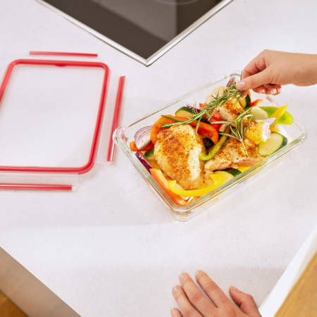 Caserola Tefal MasterSeal Glass N1041110, 2 L, sticla, inchidere 100% etansa, transparent [9]