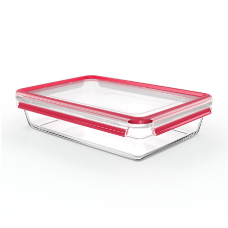 Ustensile bucatarie - Caserola Tefal MasterSeal Glass N1041210, 3 L, sticla, inchidere 100% etansa, transparent