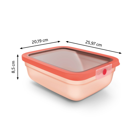Caserola Tefal ONEClick N1211410, 2.3 L, plastic, inchidere 100% etansa, portocaliu [1]