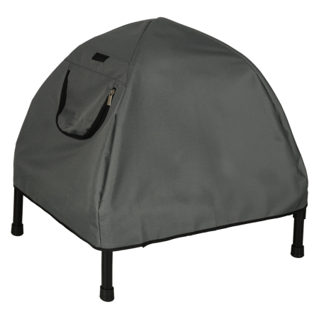Casuta cu pat pentru caini si pisici, cu acoperis detasabil si baza ventilata, 54x44x60 cm, negru [6]