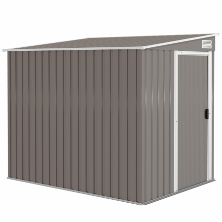 Gradina & balcon -  Casuta de Gradina din Metal 1.5x2m Usa Glisanta Gri Deschis