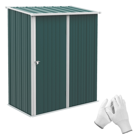 Prelate, pavilioane, umbrele terasa -  Casuta de Gradina din Otel pentru Depozitare cu Sistem de Blocare, 161,5x94,5x196cm, Verde