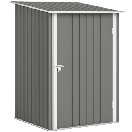 Gradina & balcon -  Casuta de Gradina pentru Depozitare Unelte din Otel Galvanizat cu Usa Batanta, 100x104x160 cm, Gri Deschis