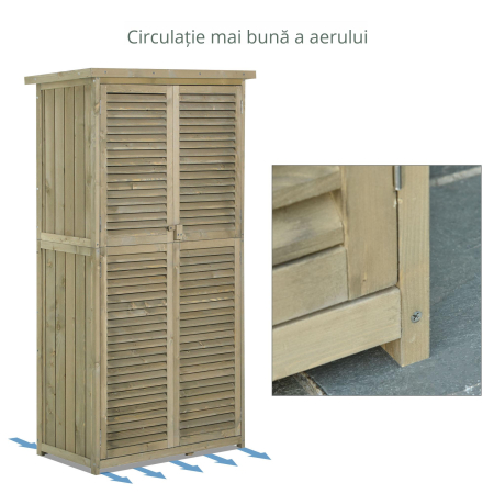  Casuta Lemn Brad - 4 Compartimente, Depozit Gradina [3]