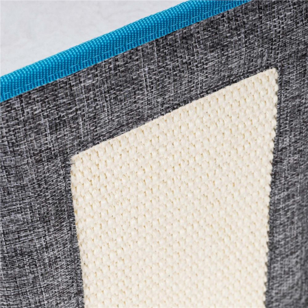 Casuta pisici platforma jucarie suspendata lemn husa textila, 42x41x34 cm, zona zgariat, gri [7]
