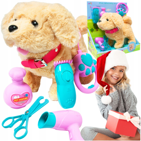 Catel interactiv copii sunete mers melodii lesa accesorii, 23x12x21 cm, joaca creativa, bej [1]