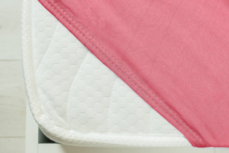 Cearceaf Brius cu elastic Jersey, 100x200, 50% poliester , 50% bumbac, Material moale si prietenos cu pielea, Fuchsia [1]