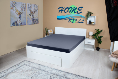 Cearceaf Brius cu elastic Jersey,140x200, 50% poliester , 50% bumbac, Material moale si prietenos cu pielea, Albastru navy [1]