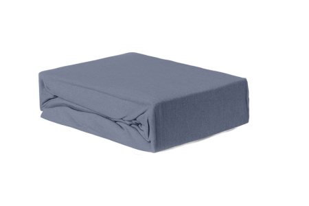 Textile & Saltele - Cearceaf Brius cu elastic Jersey, 100x200, 50% poliester , 50% bumbac, Material moale si prietenos cu pielea, Albastru navy