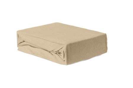 Textile & Saltele - Cearceaf Brius cu elastic Jersey, 160x200, 50% poliester , 50% bumbac, Material moale si prietenos cu pielea, Bej