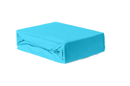 Textile & Saltele - Cearceaf Brius cu elastic Jersey, 100x200, 50% poliester , 50% bumbac, Material moale si prietenos cu pielea, Turcuaz