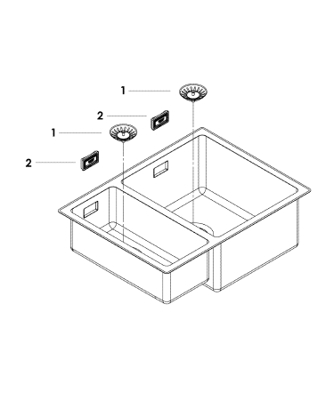 Chiuveta bucatarie Grohe 31576SD1, K700, 585 x 440 mm, montare sub/pe blat, 2 cuve, set scurgere, antifonare, inox [4]