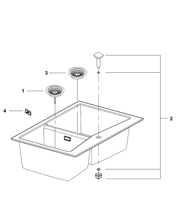 Chiuveta bucatarie Grohe 31657AP0, K700, quartz, 840 x 560 mm, pe blat, 2 cuve, evacuare, negru [4]