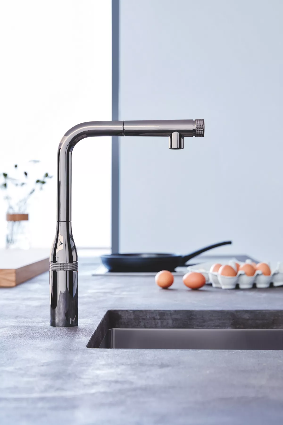 Chiuveta bucatarie Grohe K700U, otel, 540 x 440 mm, in/sub blat, evacuare, mat, grafit, 31574AL1 [8]
