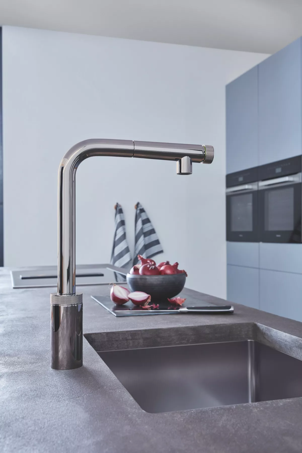 Chiuveta bucatarie Grohe K700U, otel, 540 x 440 mm, in/sub blat, evacuare, mat, grafit, 31574AL1 [7]