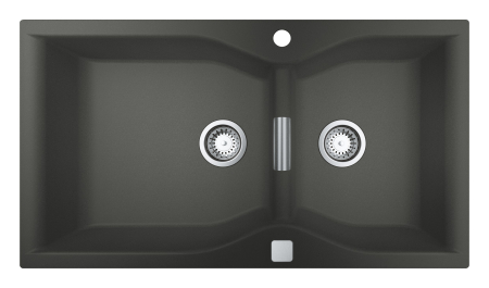 Bucatarie - Chiuveta bucatarie Quartz Grohe 31658AT0, K700, 900 x 500 mm, 2 cuve, pe blat, evacuare, antracit