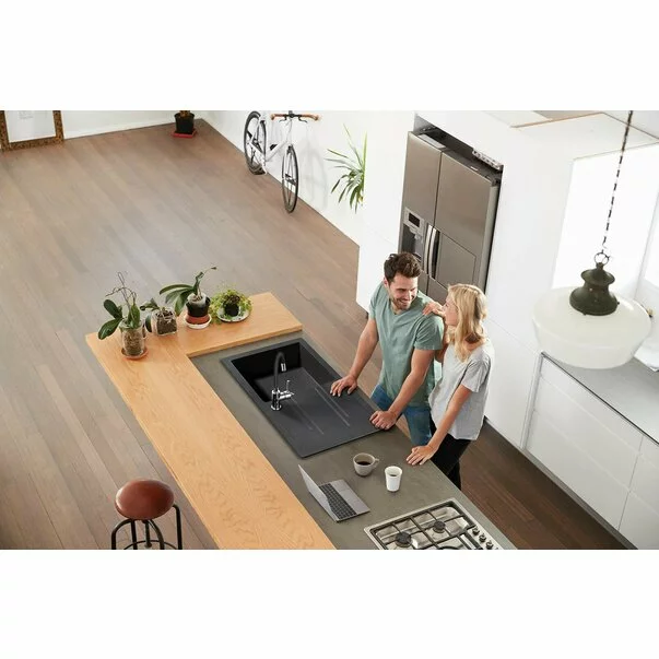 Chiuveta compozit Ferro Mezzo II reversibila 78x48 cm grafit [3]