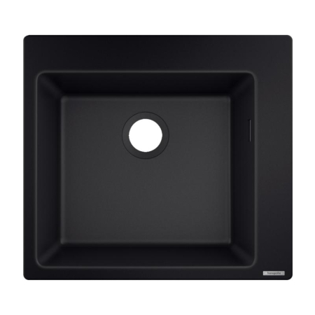 Chiuvete compozit - Chiuveta compozit Hansgrohe S51 SilicaTec negru grafit 56x51 cm