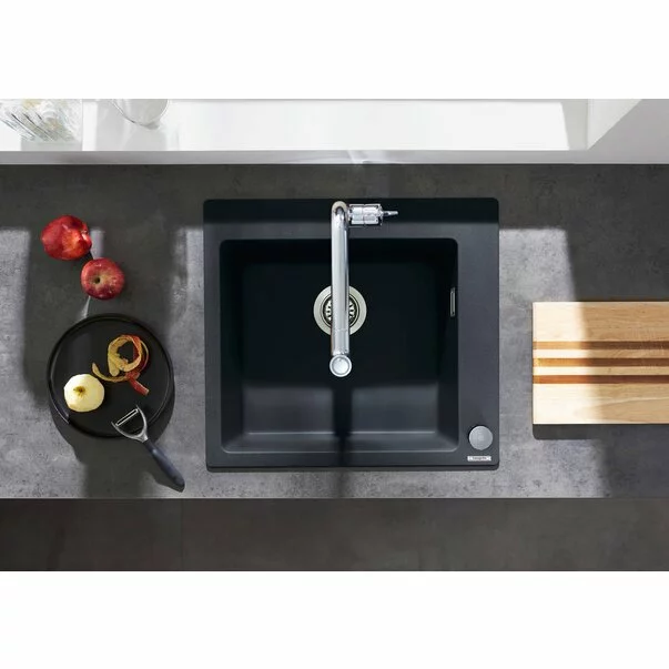 Chiuveta compozit Hansgrohe S51 SilicaTec negru grafit 56x51 cm [6]