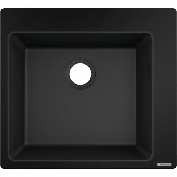 Chiuvete compozit - Chiuveta compozit Hansgrohe S51 SilicaTec negru grafit 56x51 cm