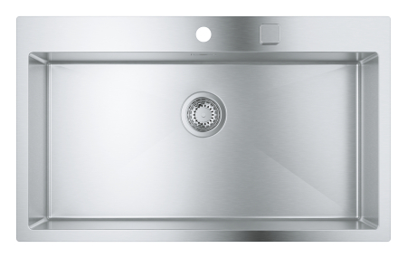 Bucatarie - Chiuveta de bucatarie Grohe 31584SD1, K800, montare in/pe blat, 846 x 510 mm, 1 cuva, evacuare automata, inox satinat